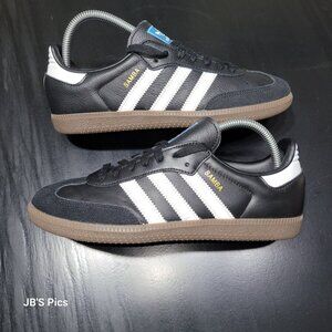 Adidas Samba W Originals OG Black White Leather Womens Gum Sole Sneakers IG9031
